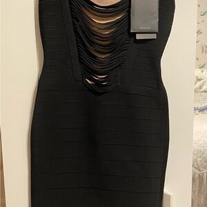 Herve Leger Black Backless Dress